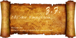 Zádor Fausztina névjegykártya